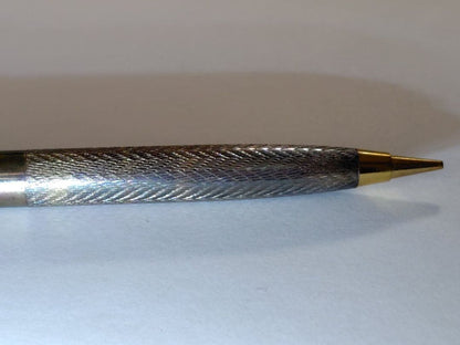 NEWMAN vintage sterling silver mechanical pencil with knock mechanism and fine wave pattern on body