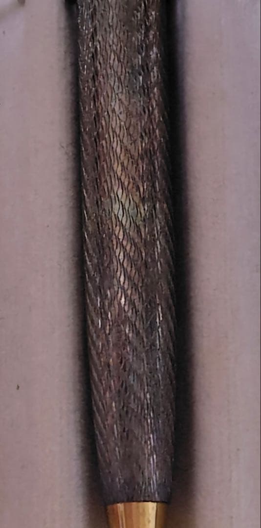 NEWMAN vintage sterling silver mechanical pencil with knock mechanism and fine wave pattern on body