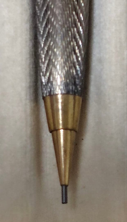 NEWMAN vintage sterling silver mechanical pencil with knock mechanism and fine wave pattern on body