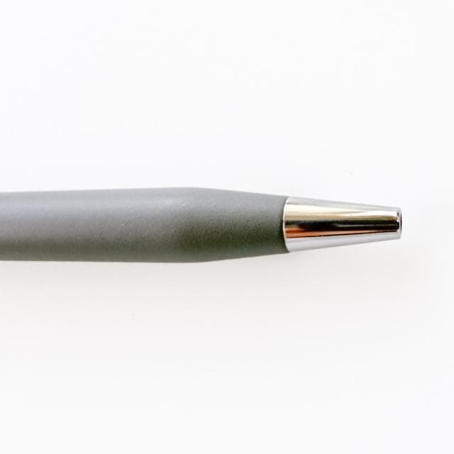 Close-up of Cross Classic Century vintage grey ballpoint pen with twist mechanism, matte finish, 1990s model