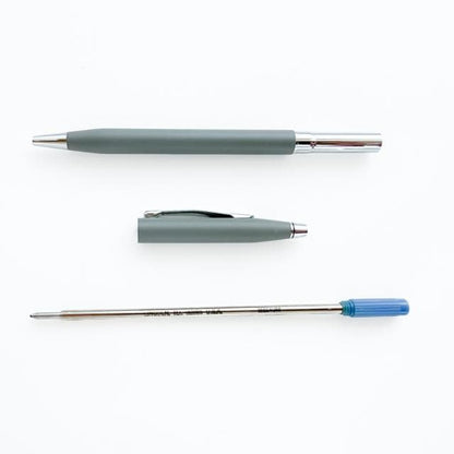 Close-up of Cross Classic Century vintage grey ballpoint pen with twist mechanism, matte finish, 1990s model