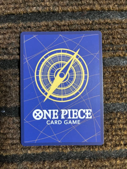 Opened One Piece Card Game Black Luffy SEC Parallel card from OP-10 series with minor wear, Japan import