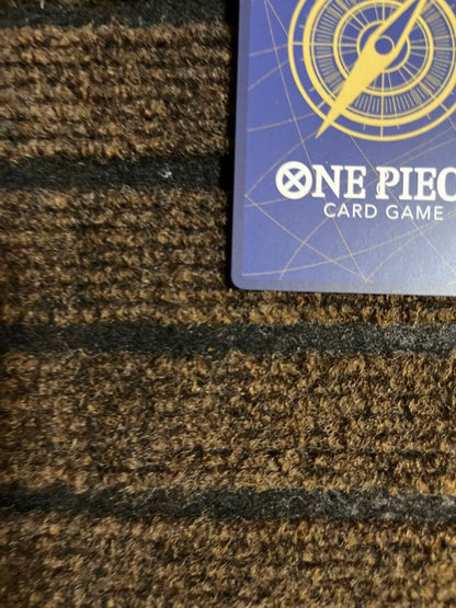 Opened One Piece Card Game Black Luffy SEC Parallel card from OP-10 series with minor wear, Japan import