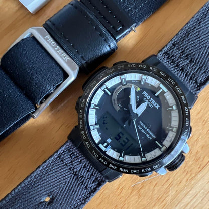 Casio Pro Trek PRW-60YBM Double Sensor Solar Watch with White and Black Panda Design — Japan Import