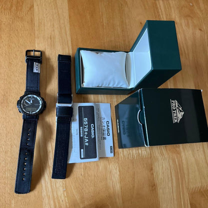 Casio Pro Trek PRW-60YBM Double Sensor Solar Watch with White and Black Panda Design — Japan Import
