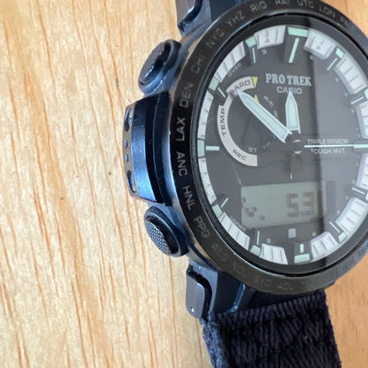 Casio Pro Trek PRW-60YBM Double Sensor Solar Watch with White and Black Panda Design — Japan Import