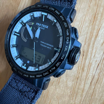 Casio Pro Trek PRW-60YBM Double Sensor Solar Watch with White and Black Panda Design — Japan Import