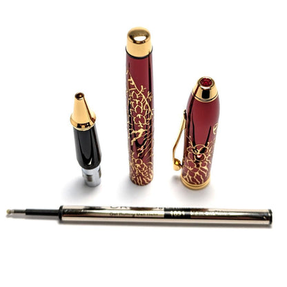 Cross Townsend Year of the Tiger Model 2022 Red GT Ballpoint Pen with Gold Plated Details — Japan Import