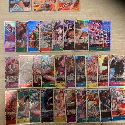 One Piece Parallel Sec SR collectible card set bulk pack with 35 plus 14 cards from Japan