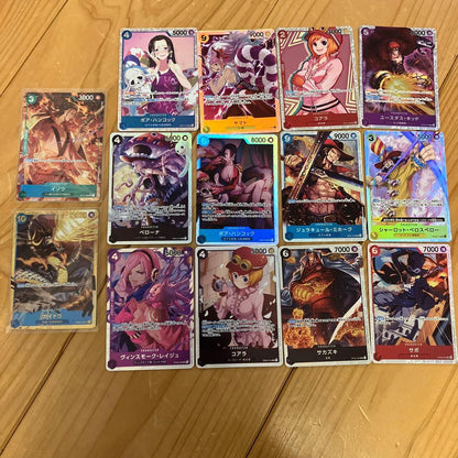 One Piece Parallel Sec SR collectible card set bulk pack with 35 plus 14 cards from Japan