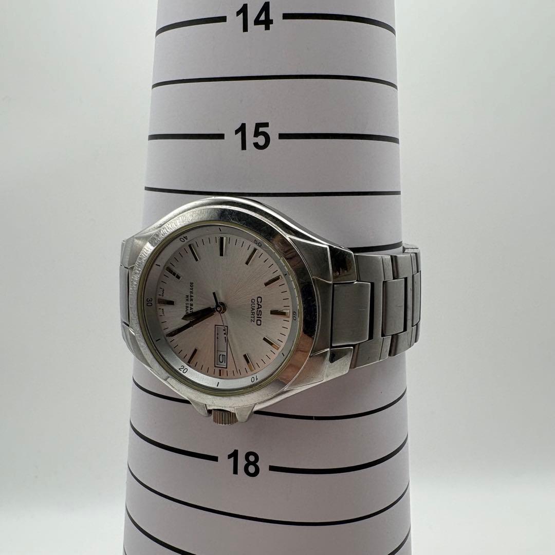Casio MTP-1228DJ Vintage Mens Wristwatch with Date and Day, Silver Stainless Steel — Japan Import