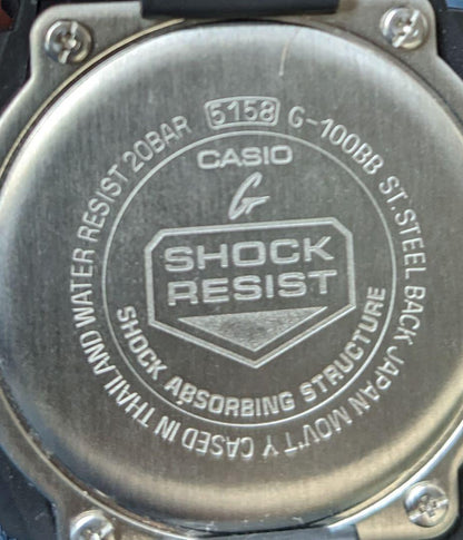 Casio G-Shock G-100BB Black Digital Watch All Black Resin Band Shock Resistant Japan Import