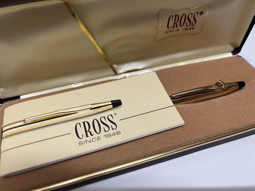 Cross Gold Filled Antique Ballpoint Pen 10kt with JC Logo and Seal - Japan Import