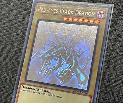Red Eyes Black Dragon Ghost Rare Yu-Gi-Oh trading card Japan import with slight initial scratches
