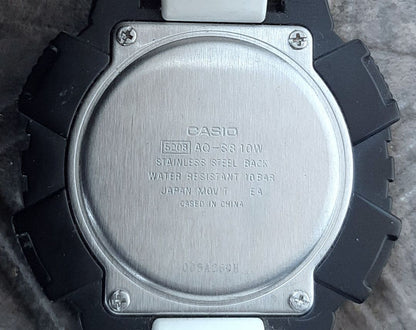 Casio AQ-S810W Digital Watch - White, 10 ATM Water Resistance, 5 Alarms — Japan Import