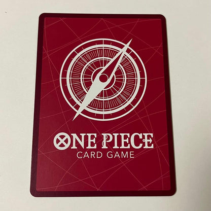 One Piece Trafalgar Law OP05 SR Japanese collector's card in protective sleeve showing character artwork