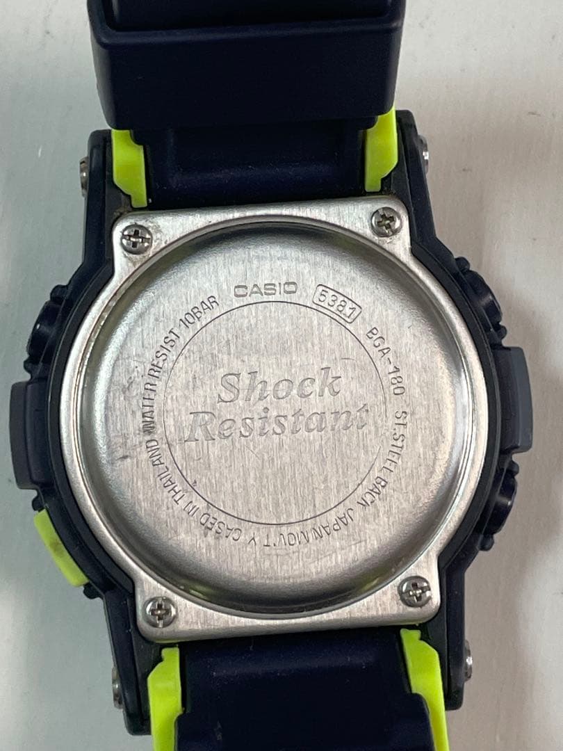 Casio Baby-G Watch Black and Neon Green Model BGA-180 Sportsably Designed