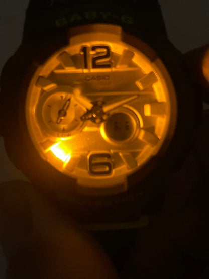 Casio Baby-G Watch Black and Neon Green Model BGA-180 Sportsably Designed