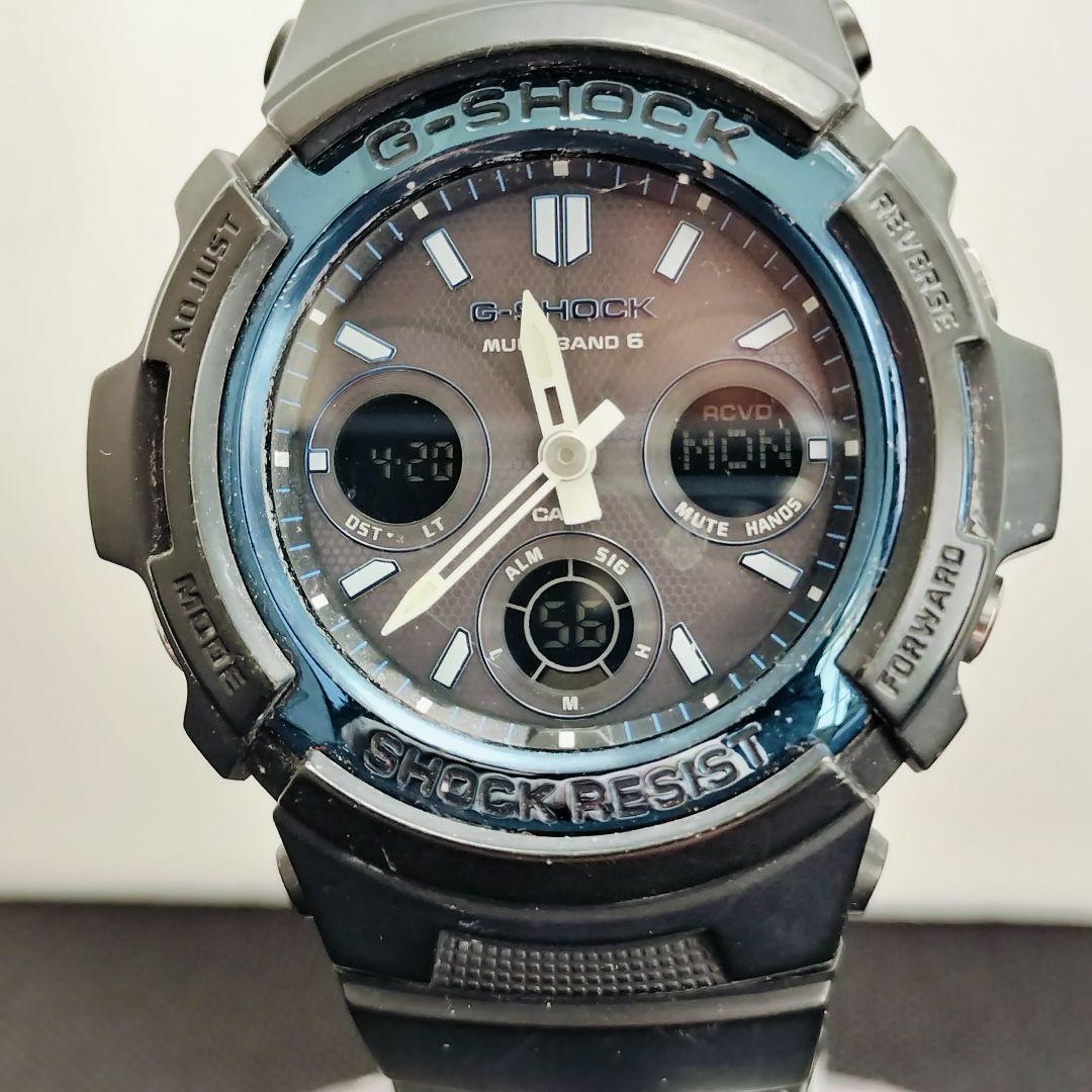 Casio G-Shock AWG-M100A Radio Solar Watch Blue and Black Japan Import