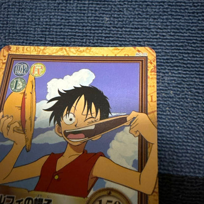 One Piece Carddass Hyper Battle Luffy Straw Hat collectible card C05 from 1999 Japan import in good condition