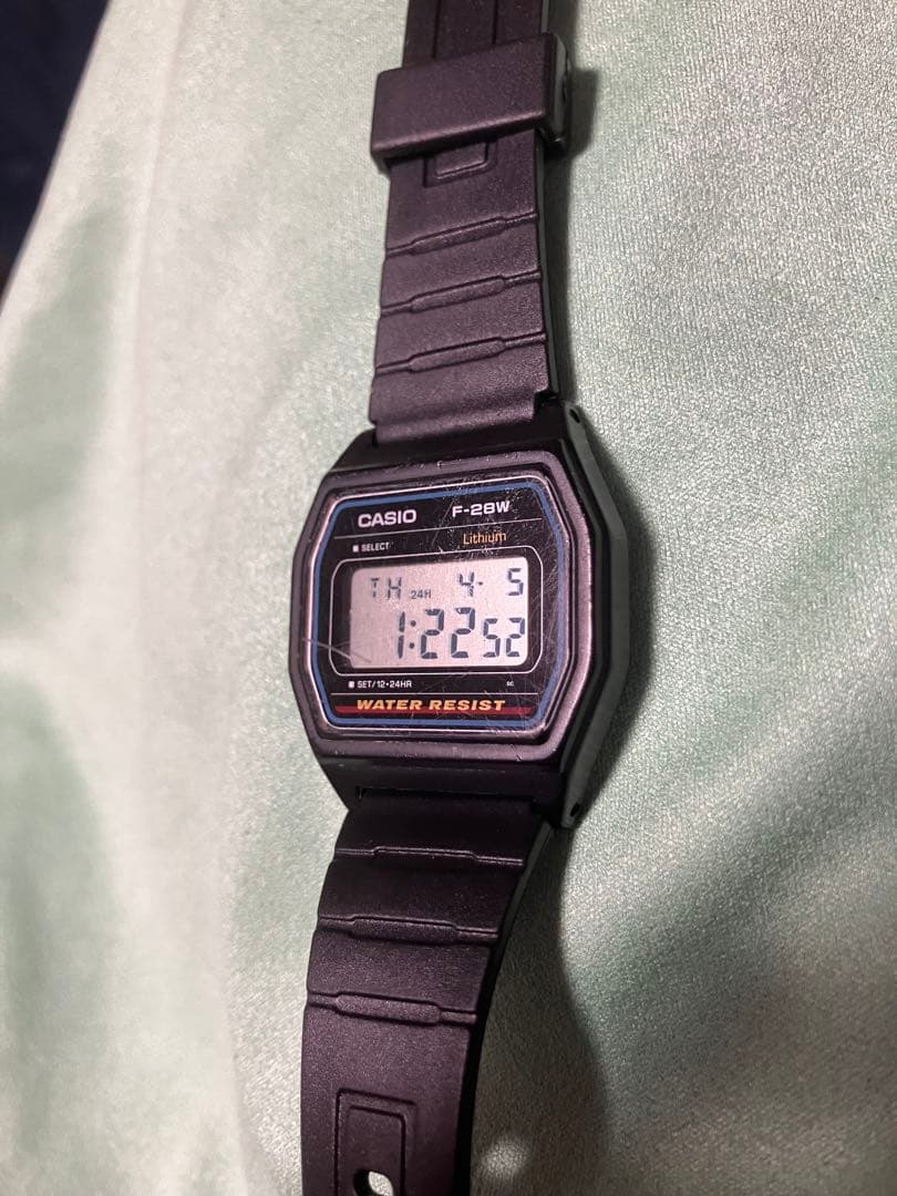 Casio F-28W Digital Watch with Battery and Band Replaced — Japan Import