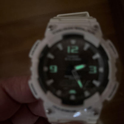 Casio Model 5208 Solar Digital Watch with Resin Band and White Dial — Japan Import