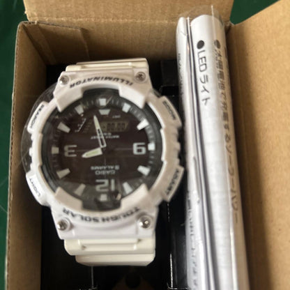 Casio Model 5208 Solar Digital Watch with Resin Band and White Dial — Japan Import