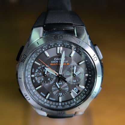 Casio Wave Ceptor Multi Band 6 Solar Radio Watch WVQ-M410 Black Face