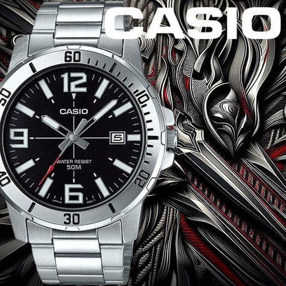 Casio Overseas Model Men's 50m Water Resistant Black Watch