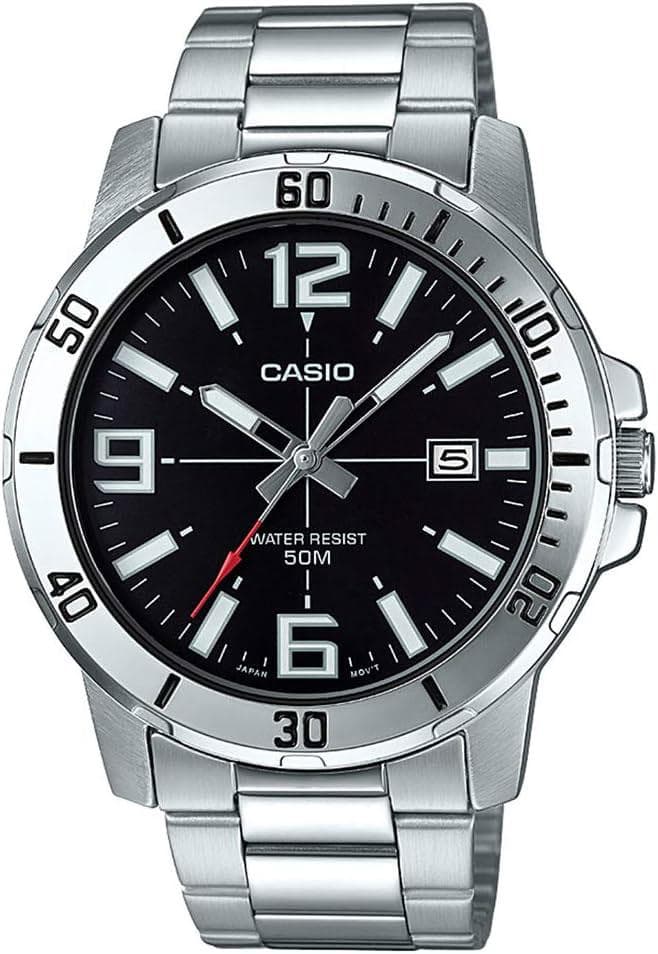 Casio Overseas Model Men's 50m Water Resistant Black Watch
