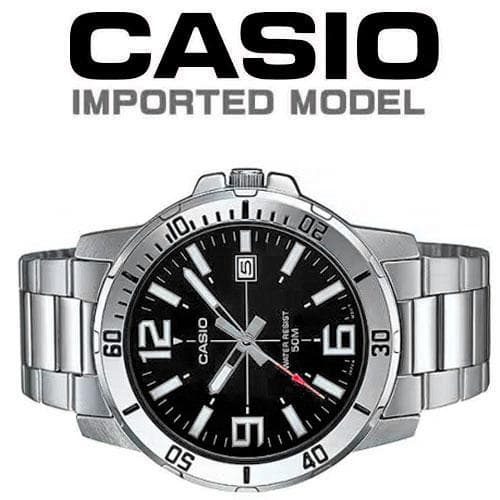 Casio Overseas Model Men's 50m Water Resistant Black Watch