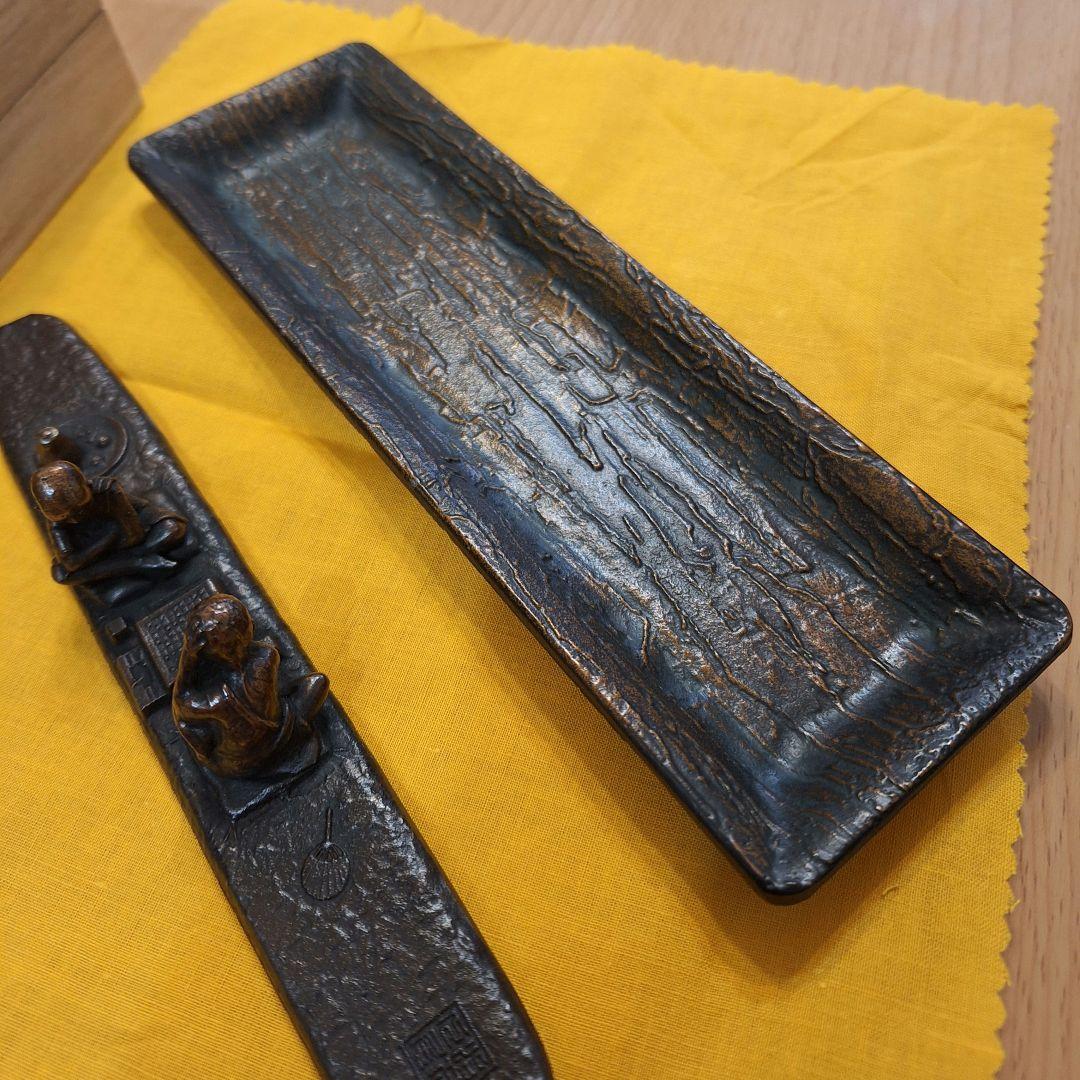 Fukutani Copper Set of Clapper and Pen Tray by Osamu Fukutani — Japan Import