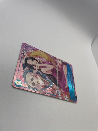 One Piece Boa Hancock trading card model OP13-051 Japanese edition showing character artwork