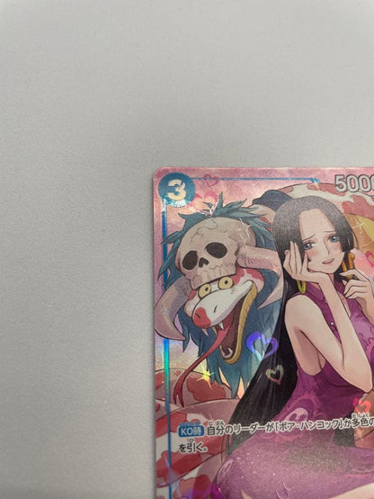 One Piece Boa Hancock trading card model OP13-051 Japanese edition showing character artwork