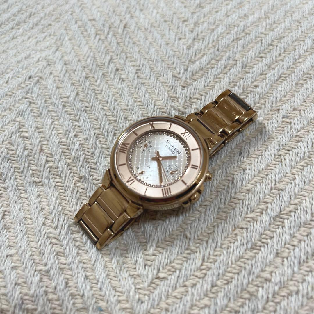 Casio Sheen Women's Watch Model SHE-3040GJ-9AJF with Pink Gold Color
