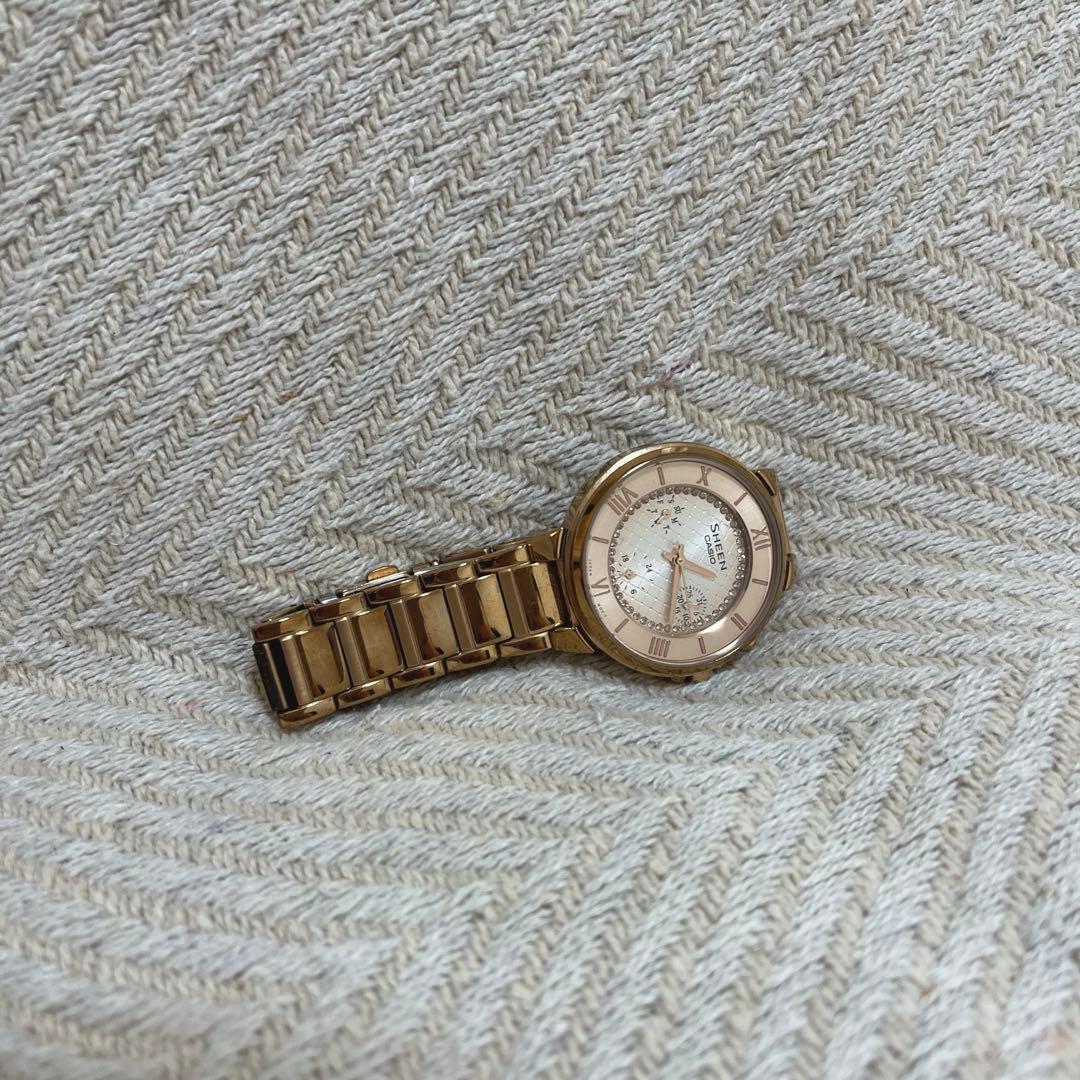 Casio Sheen Women's Watch Model SHE-3040GJ-9AJF with Pink Gold Color