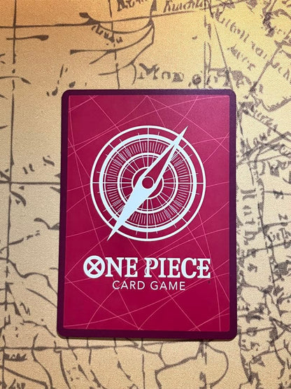 One Piece Card Game Marco OP08-002 Leader Parallel Red Blue card in sleeve