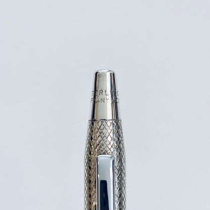 Tiffany & Co. Sterling Silver Cross-Hatch Ballpoint Pen — Japan Import