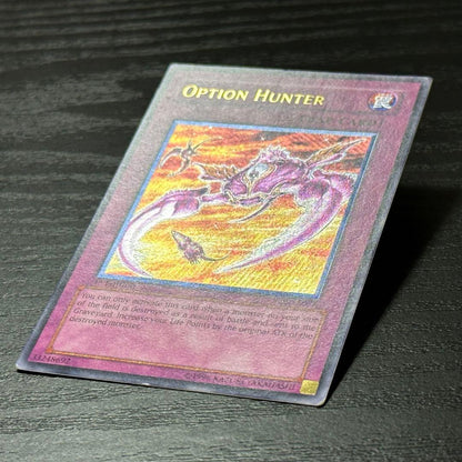 Yu-Gi-Oh! Option Hunter Old Asia Relief 1st Card SOI-AE058 with various cards shown from Old Asia edition
