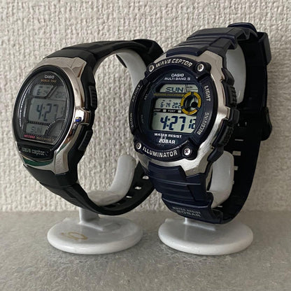 Casio Waveceptor WV-M200 and WV-58J Digital Watches Set Multi Band 5 20 Bar Japan Import