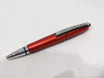 Cross Pen Set – Two Metal Ballpoint Pens with Clips, Red and Silver Colors – Japan Import