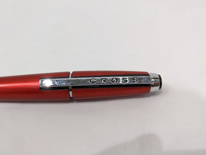 Cross Pen Set – Two Metal Ballpoint Pens with Clips, Red and Silver Colors – Japan Import