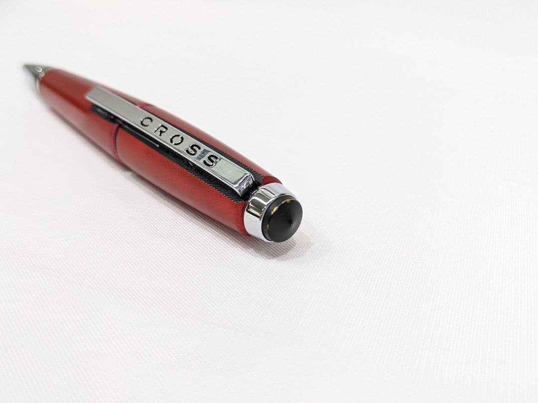 Cross Pen Set – Two Metal Ballpoint Pens with Clips, Red and Silver Colors – Japan Import