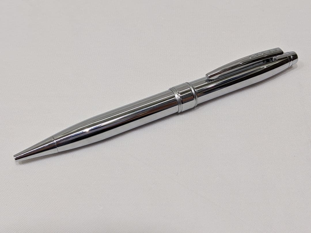 Cross Pen Set – Two Metal Ballpoint Pens with Clips, Red and Silver Colors – Japan Import