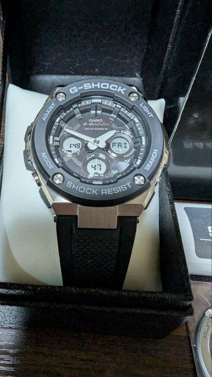 G-Shock Casio GST-W300-1AJF Faceplate Set with Two Silver Versions — Japan Import