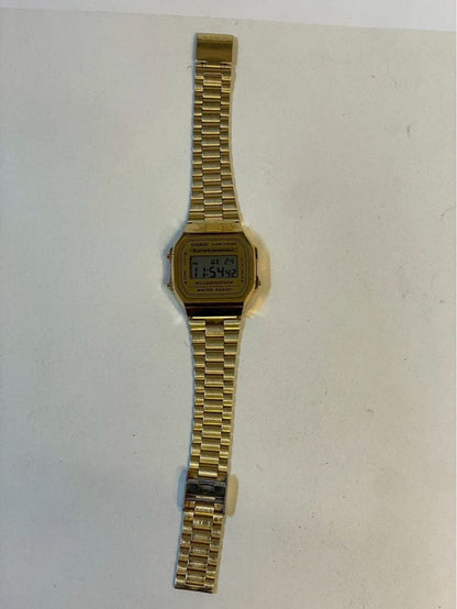 Casio A168 Gold Digital Watch with Alarm and Chronograph — Japan Import