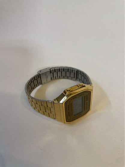 Casio A168 Gold Digital Watch with Alarm and Chronograph — Japan Import