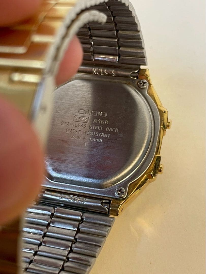 Casio A168 Gold Digital Watch with Alarm and Chronograph — Japan Import