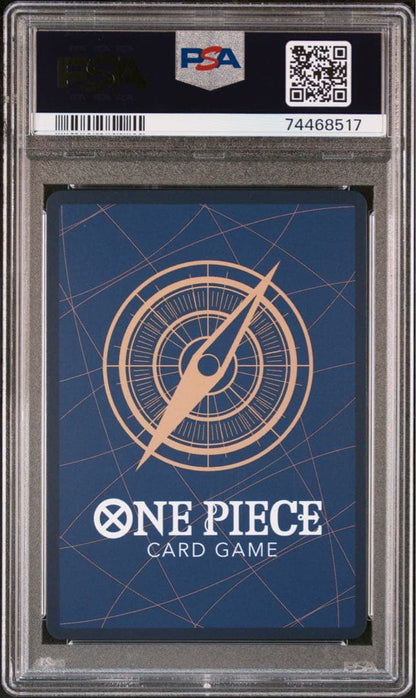 One Piece Uta Parallel PSA 10 graded card, Japanese import, displayed on a dark background