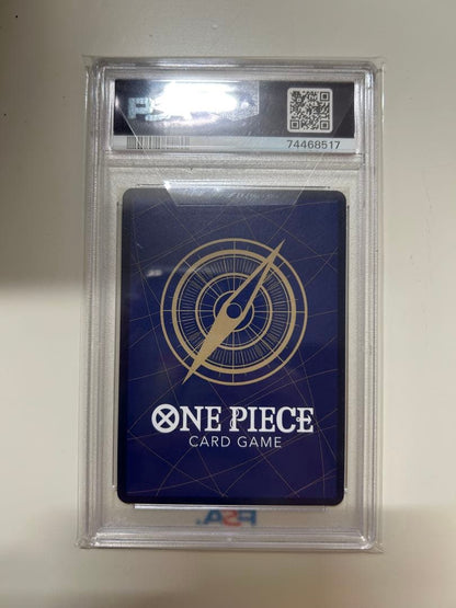 One Piece Uta Parallel PSA 10 graded card, Japanese import, displayed on a dark background